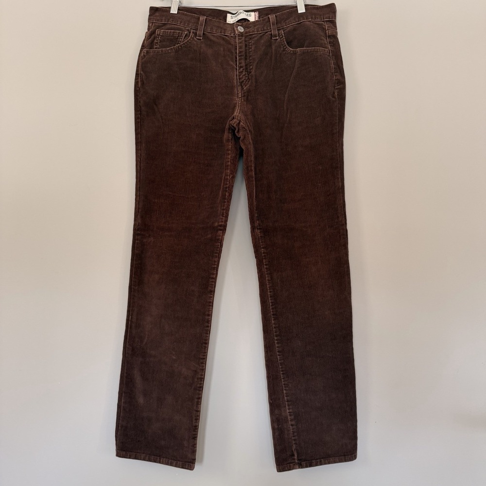 VTG Levi's 505 Straight Leg Jeans Women's Size 14 Corduroy Brown Cotton Pants‎